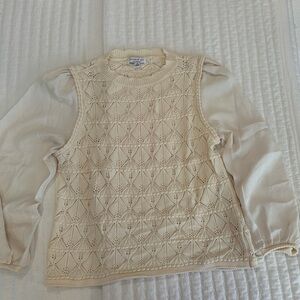 Current Air Beige Knit Sleeveless Top